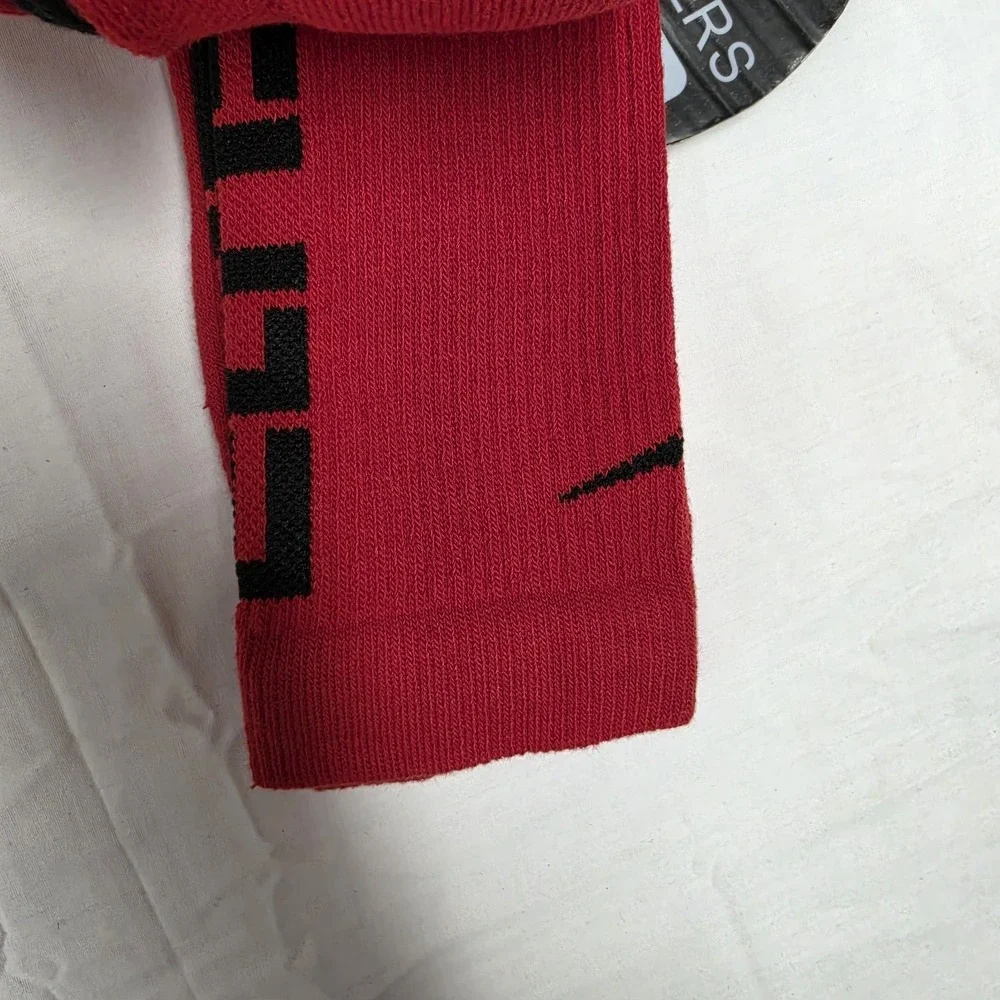 Nike Elite Dri Fit Crew Socks University Red Black CW6063 657 Men's Size Medium